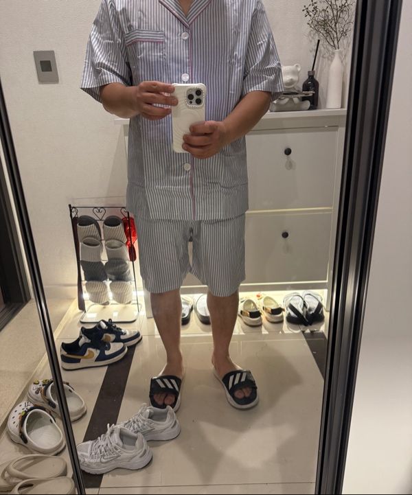 MUSINSA | JO'S LOUNGE (couple) Blue Mountains Short Pajama Set
