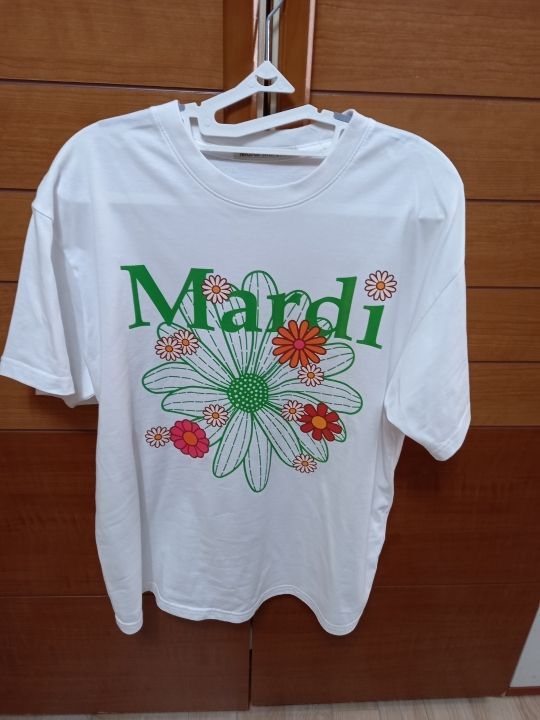 MUSINSA | MARDI MERCREDI TSHIRT FLOWERMARDI BLOSSOM_WHITE GREEN