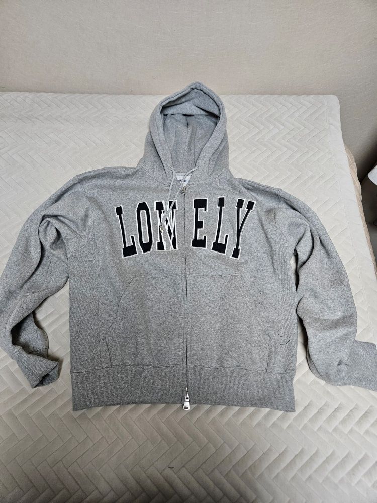 MUSINSA公式 | NOHANT LONELY/LOVELY FLUFF HOODIE ZIP-UP GRAY NAVY