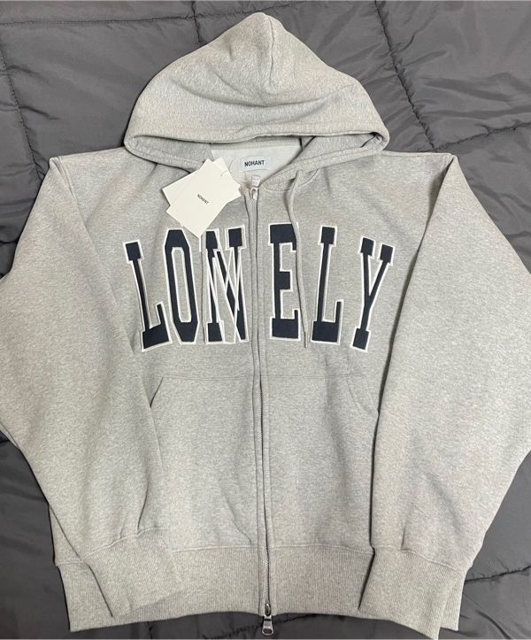 MUSINSA | NOHANT LONELY/LOVELY FLUFF HOODIE ZIP-UP GRAY NAVY