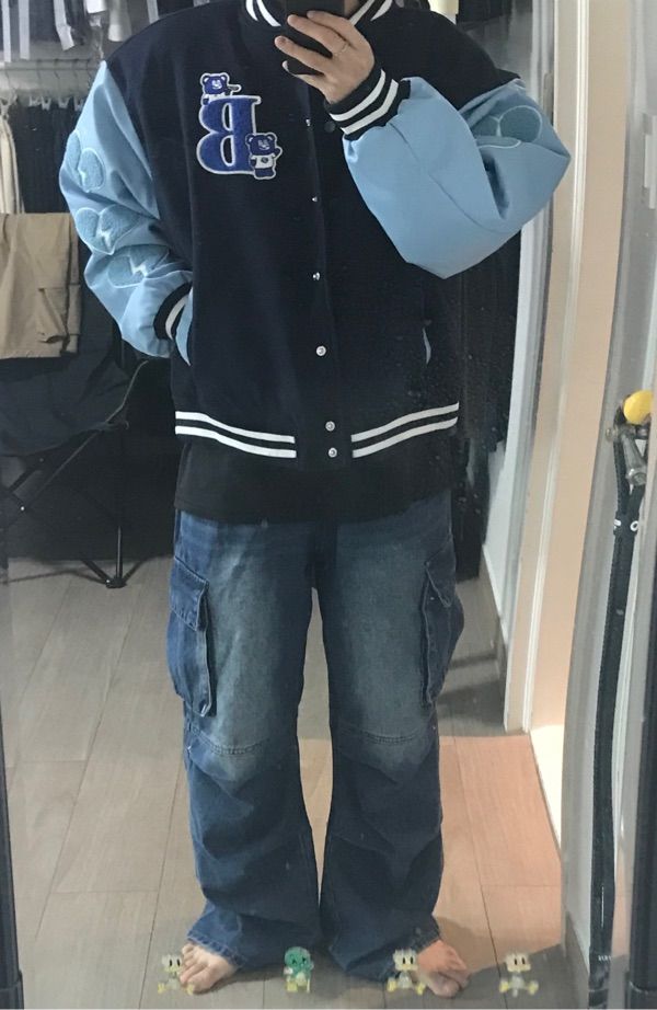 【Bad Blue】BadBear Varsity Jacket(2月まで) MUSINSA | BADBLUE BadBear Varsity Jacket Navy