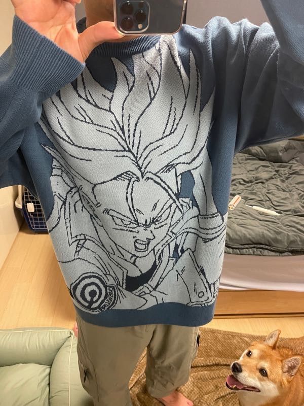 MUSINSA公式 | CRITIC CRITIC X DRAGONBALL Trunks Knit Sky Blue