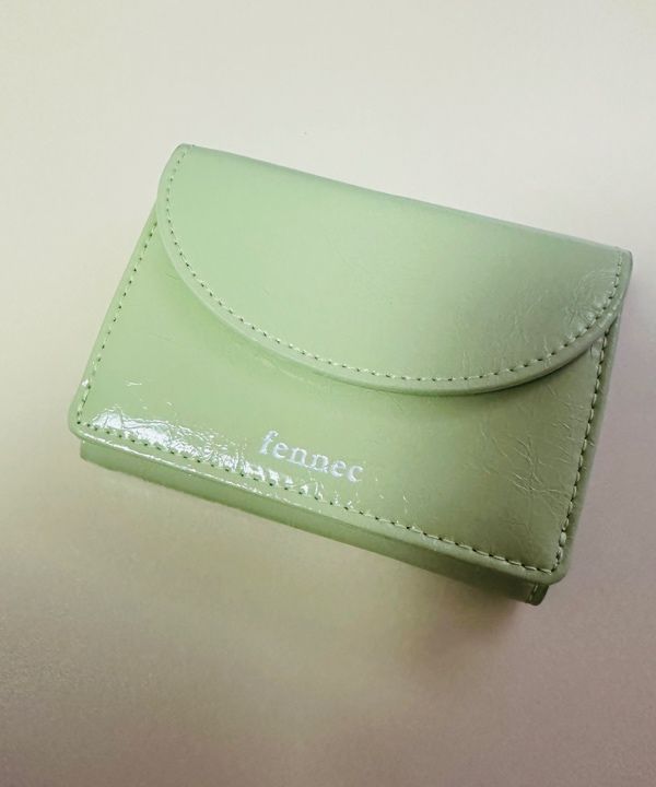 MUSINSA | fennec CRINKLE HALFMOON MINI WALLET - SAGE MINT