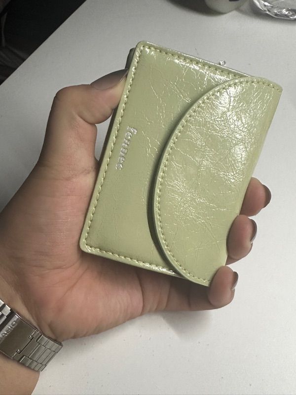 MUSINSA | fennec CRINKLE HALFMOON MINI WALLET - SAGE MINT