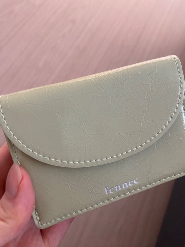 MUSINSA | fennec CRINKLE HALFMOON MINI WALLET - SAGE MINT