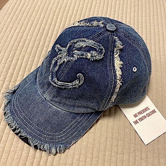 【BLR BLUER】CURVED LOGO DAMAGED DENIM CAP BLR BLUER】CURVED LOGO DAMAGED DENIM CAP | OUR BRAND,BLR
