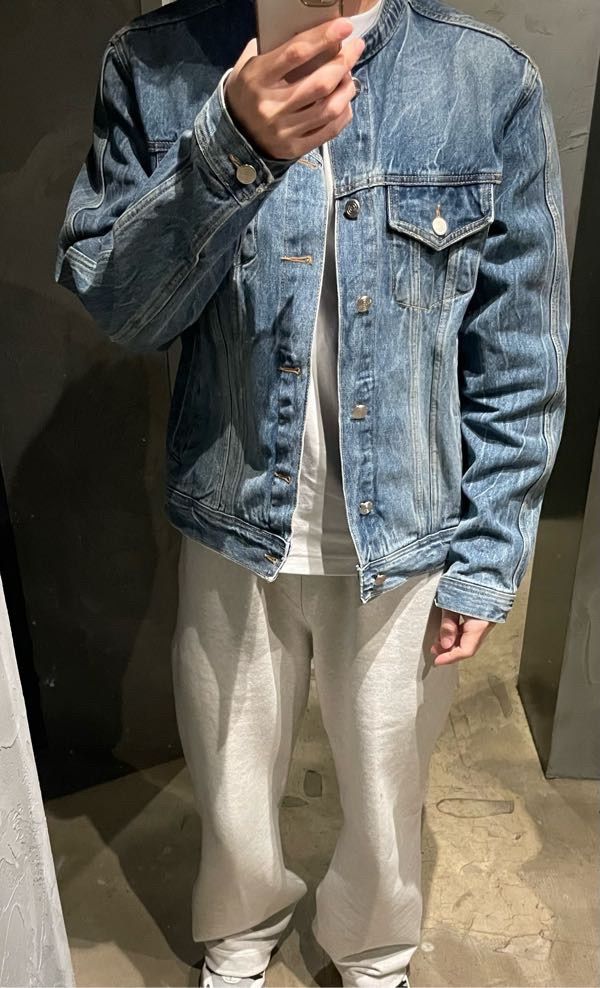 ジャケット WOOALONG High neck denim biker jacket BLUE WF1WJK241BL MUSINSA | WOOALONG High neck denim biker jacket - BLUE