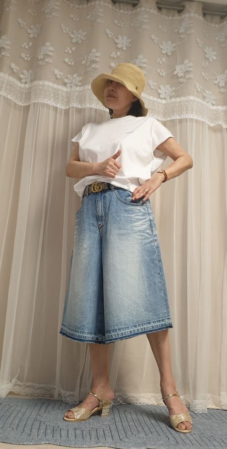 MUSINSA | SATUR Gabon Denim Bermuda Pants Light Blue