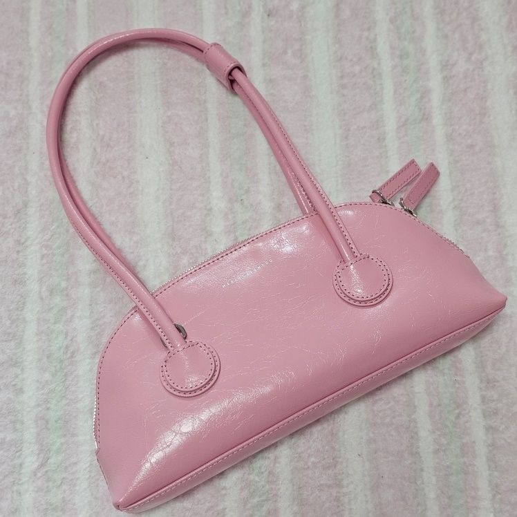 ☆MARGE SHERWOOD☆ BESSETTE SHOULDER STRAP candy pink crin MUSINSA | MARGESHERWOOD BESSETTE SHOULDER + STRAP - candy