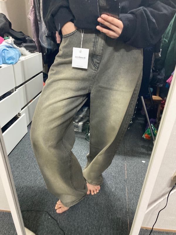 MUSINSA | AVANDRESS BUCKLE WIDE DENIM PANTS WASHING GRAY