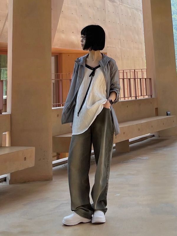 MUSINSA | AVANDRESS BUCKLE WIDE DENIM PANTS WASHING GRAY
