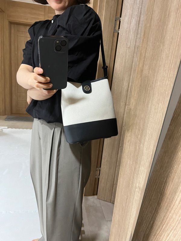 MUSINSA | DEPOUND Town bag bucket shoulder [herringbone ivory]