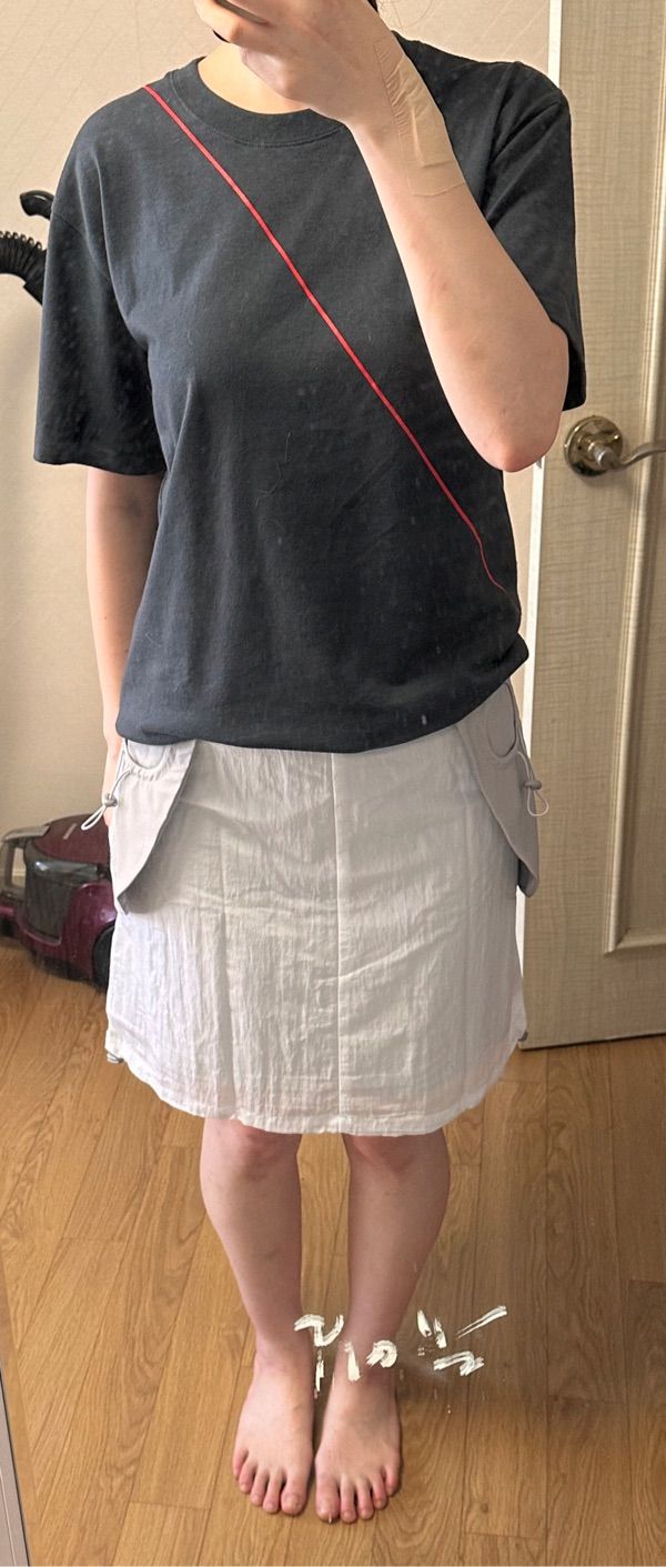 【OJOS】 String Hole Midi Skirt / White 오호스(OJOS) String Hole Midi Skirt / White - 사이즈 & 후기