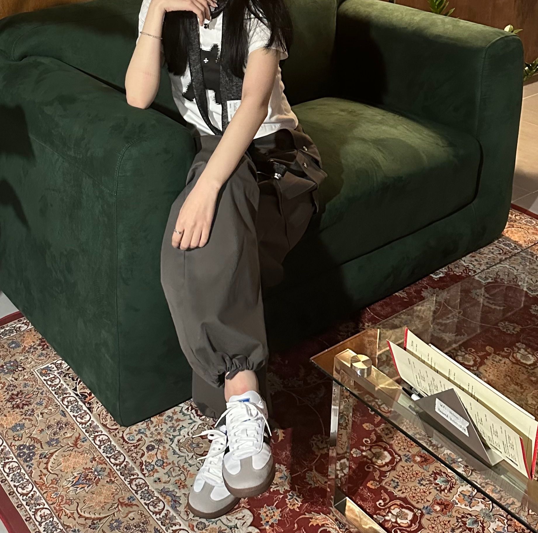 AEAE正規品★FLASHED CATS EYE CROP T-SHIRTS aeae（エーイーエーイー）の「Flashed Cats Eye Crop T-Shirts