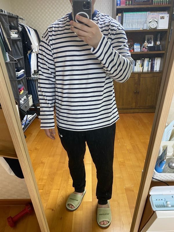 MUSINSA | MUSINSA STANDARD Breton Stripe Relaxed Long Sleeve