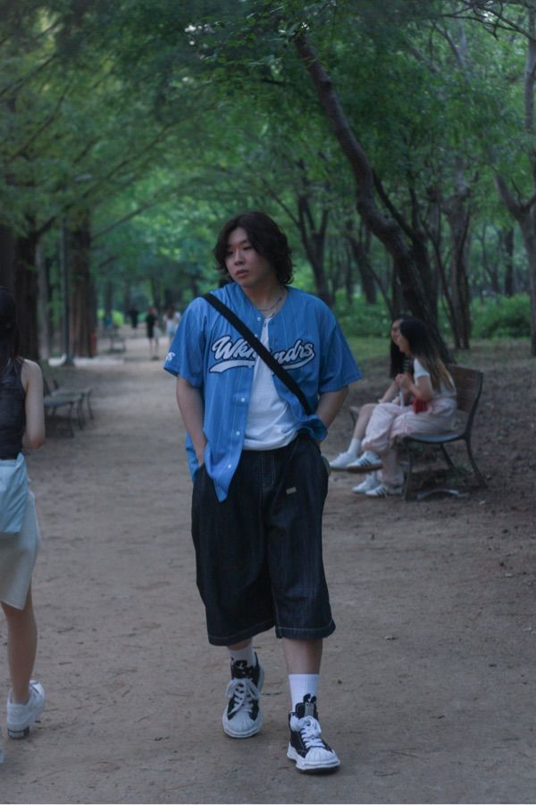 MUSINSA | WKNDRS BASEBALL SCRIPT JERSEY (NAVY)