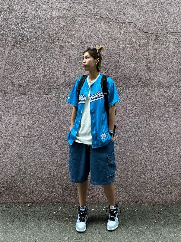 MUSINSA | WKNDRS BASEBALL SCRIPT JERSEY (NAVY)