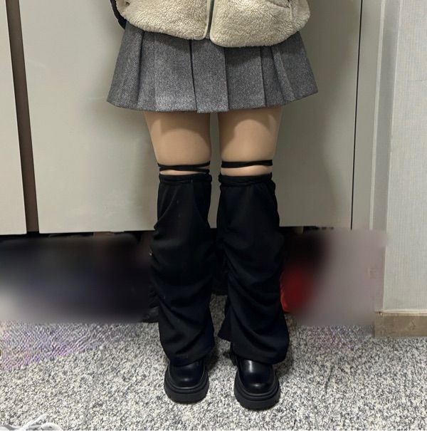 タイツ・ソックス UGLYSHADOW Shirring leg warmer black MUSINSA | UGLYSHADOW Shirring leg warmers (black)