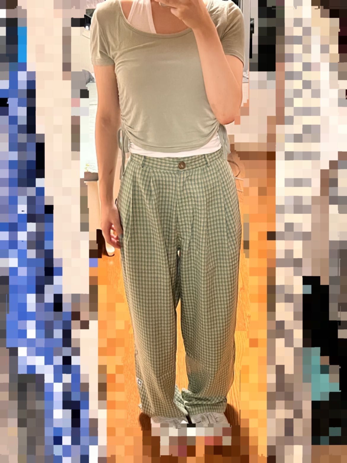 ★SCULPTOR★送料込★韓国★人気★正規品★Check Pin Tuck Pants MUSINSA | SCULPTOR Check Pin Tuck Pants Blue