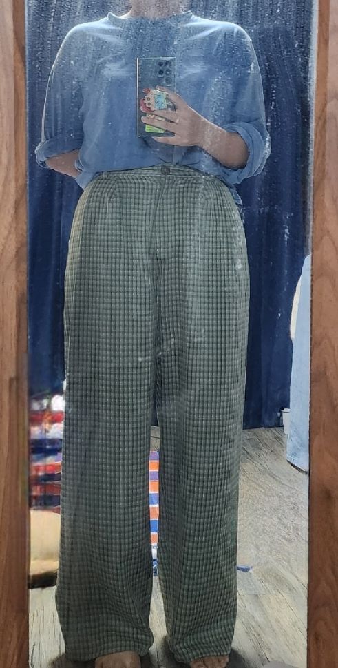 MUSINSA公式 | SCULPTOR Check Pin Tuck Pants Green