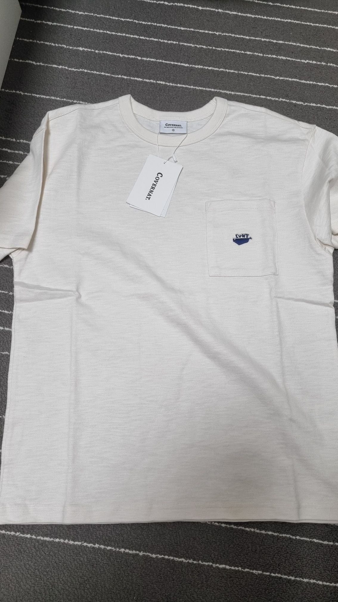 MUSINSA | COVERNAT Whale Logo Slub T-Shirt Sky Blue