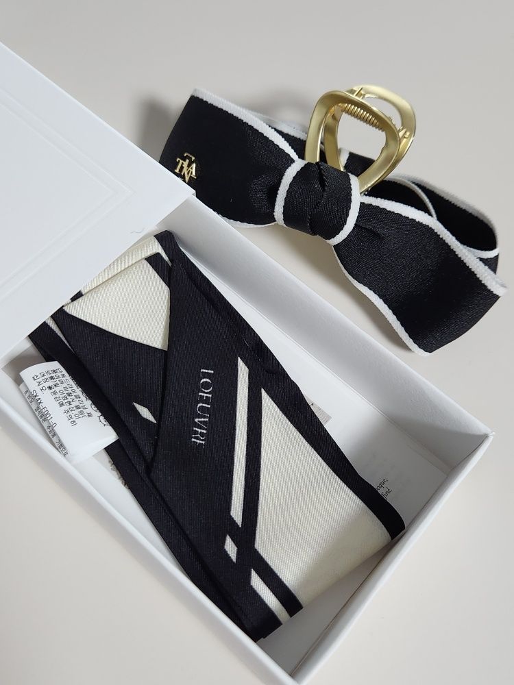 MUSINSA | TATIANA Border Ribbon Hair Crow Clip HB2232