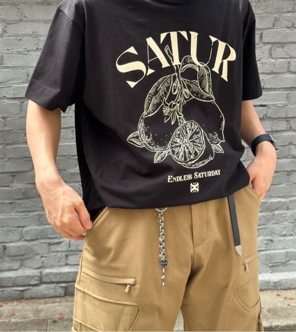 【SATUR】Cafri Citron Drawing Summer Graphic T-Shirt MUSINSA公式 | SATUR Capri Citron Drawing Summer Graphic