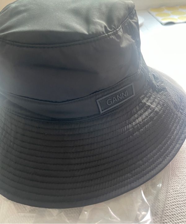 MUSINSA | GANNI Recycle Tech Bucket Hat - Black / A4735099