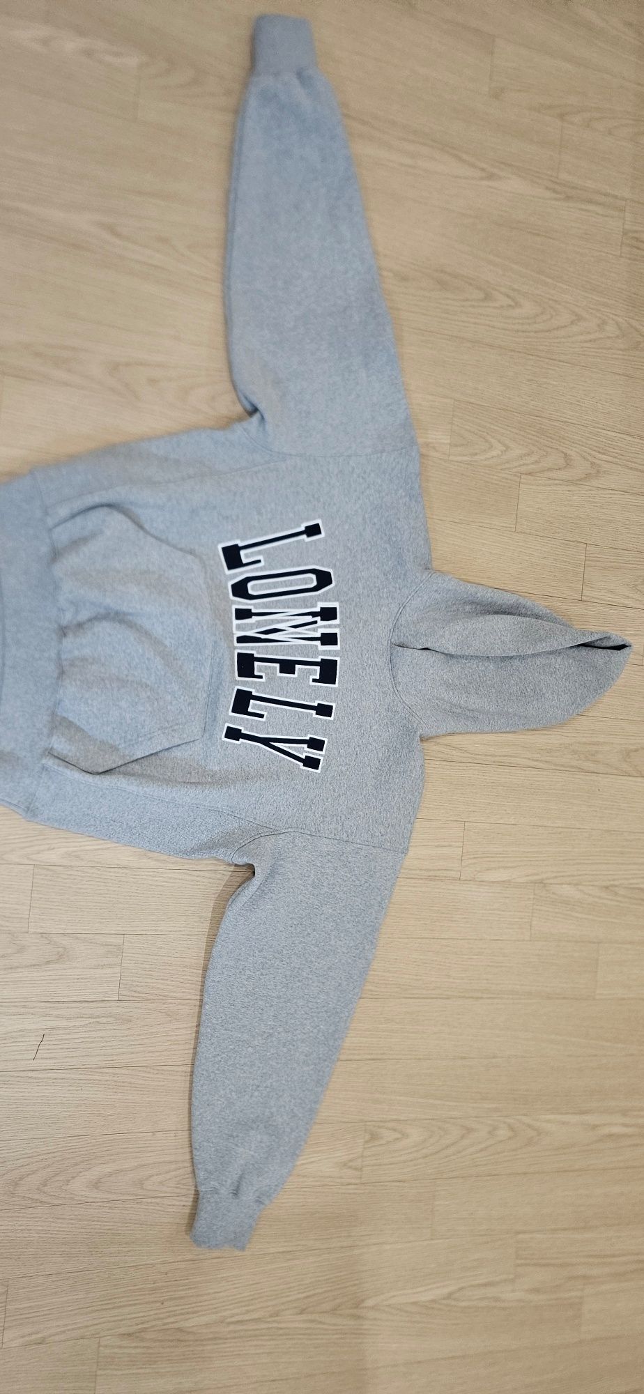 MUSINSA | NOHANT LONELY/LOVELY FLUFF HOODIE GRAY