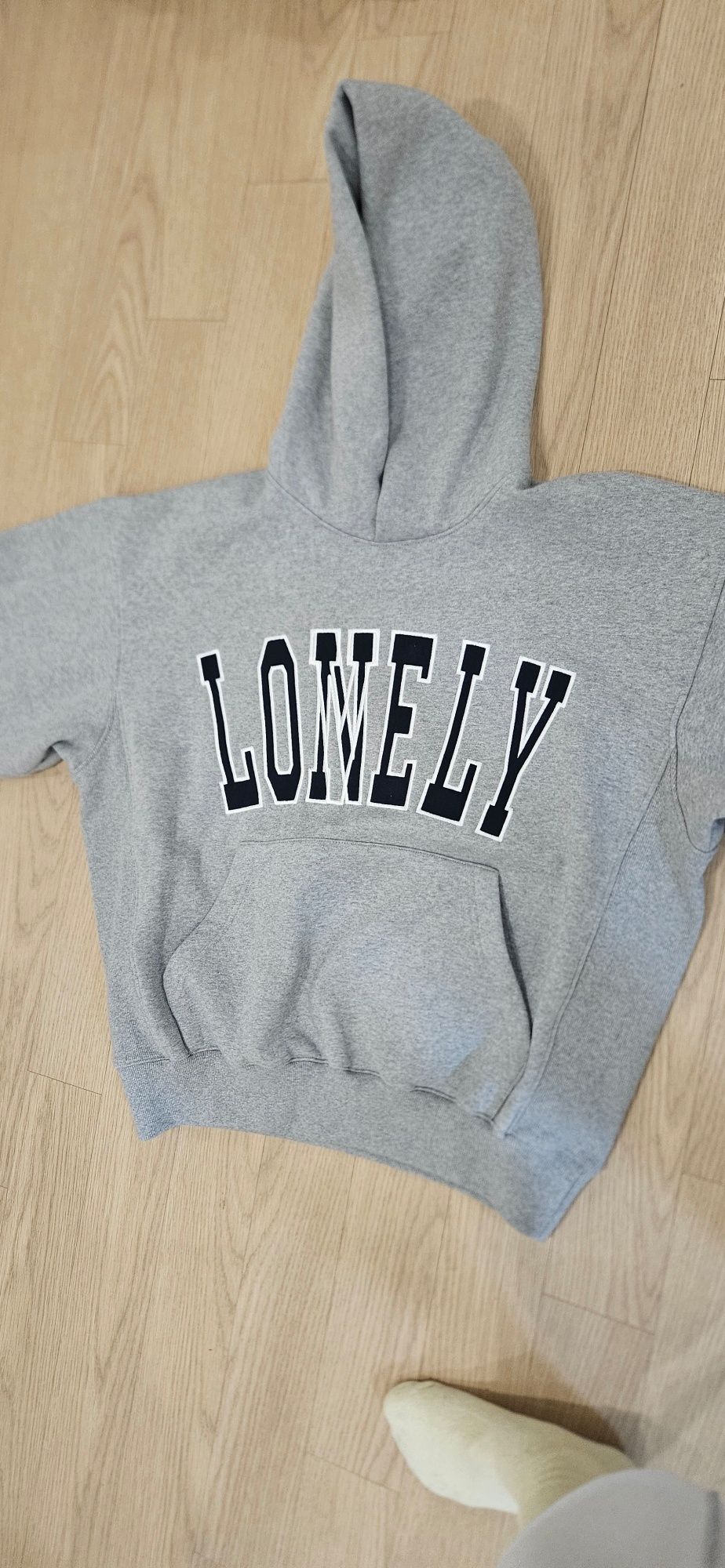MUSINSA | NOHANT LONELY/LOVELY FLUFF HOODIE GRAY