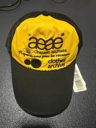 MUSINSA公式 | AEAE WEB LOGO MESH CAP - [YELLOW/BLACK]
