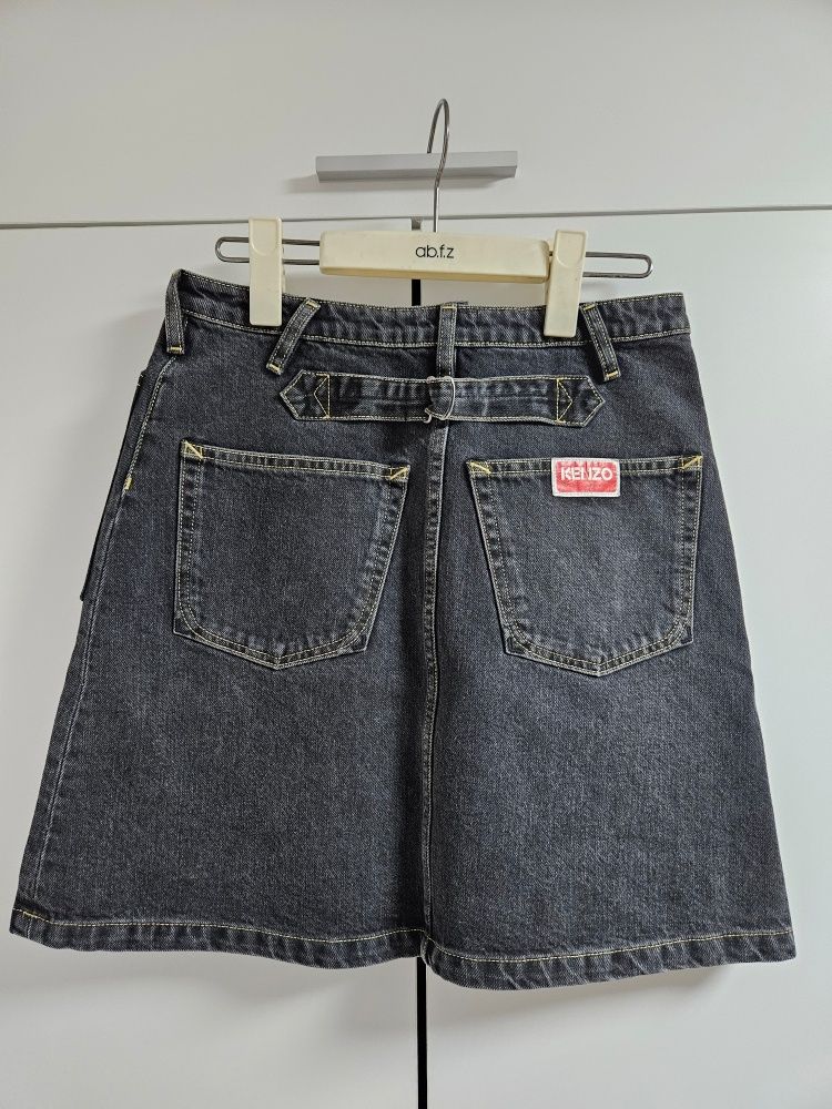★KENZO★ Stone bleach denim skirt black FD52DJ2696C2BB FD52 MUSINSA | KENZO Stone blitch denim skirt - Black