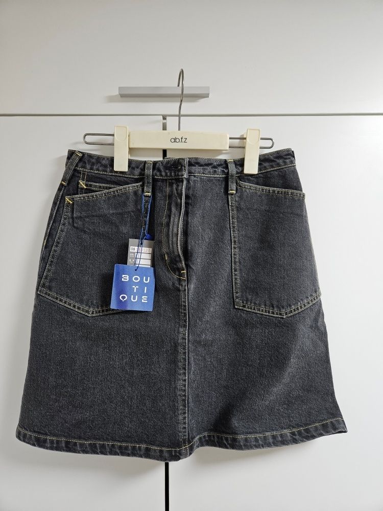 ★KENZO★ Stone bleach denim skirt black FD52DJ2696C2BB FD52 MUSINSA | KENZO Stone blitch denim skirt - Black