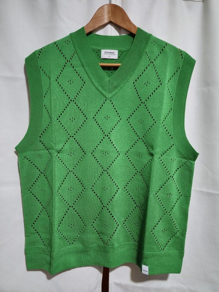 ★23SS★【COVERNAT】★Argyle scassi knit ves.t★関税込★ MUSINSA | COVERNAT Argyle scotch knit best cream