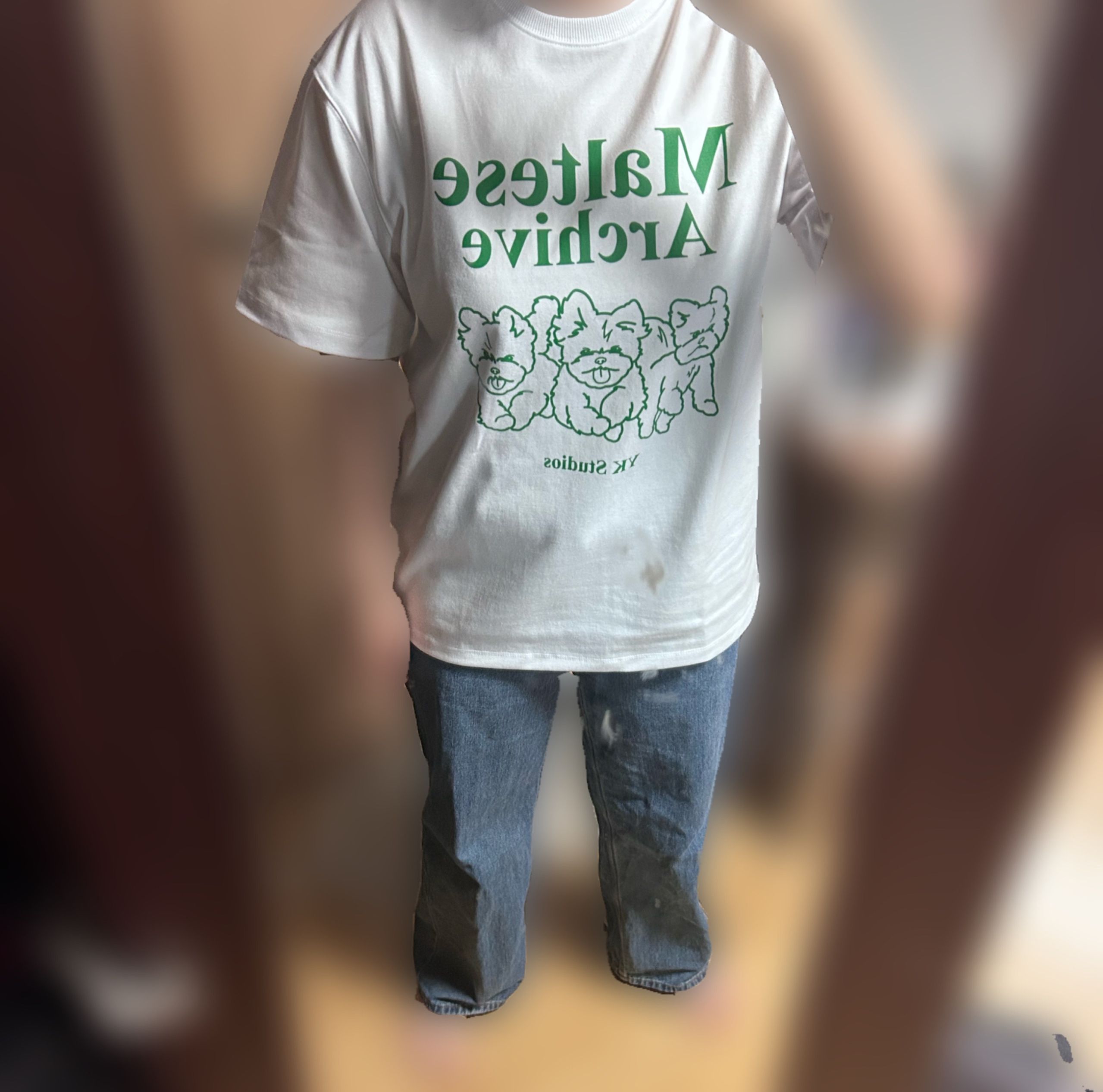 ★WAIKEI★ Maltese CCTV Short Sleeve T-shirt Navy YKBD02TS10 Maltese archive line graphic half sleeve tshirts - WaiKei