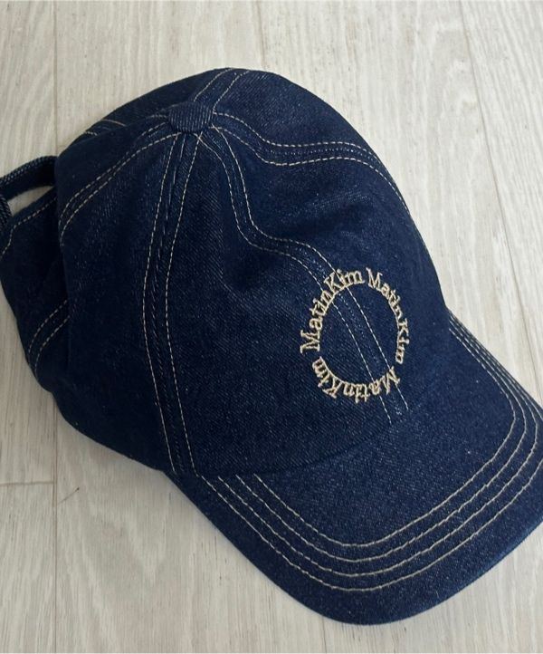 MUSINSA | MATIN KIM DENIM CIRCLE LOGO BALL CAP IN BLUE