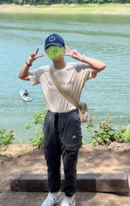MUSINSA | MATIN KIM DENIM CIRCLE LOGO BALL CAP IN BLUE
