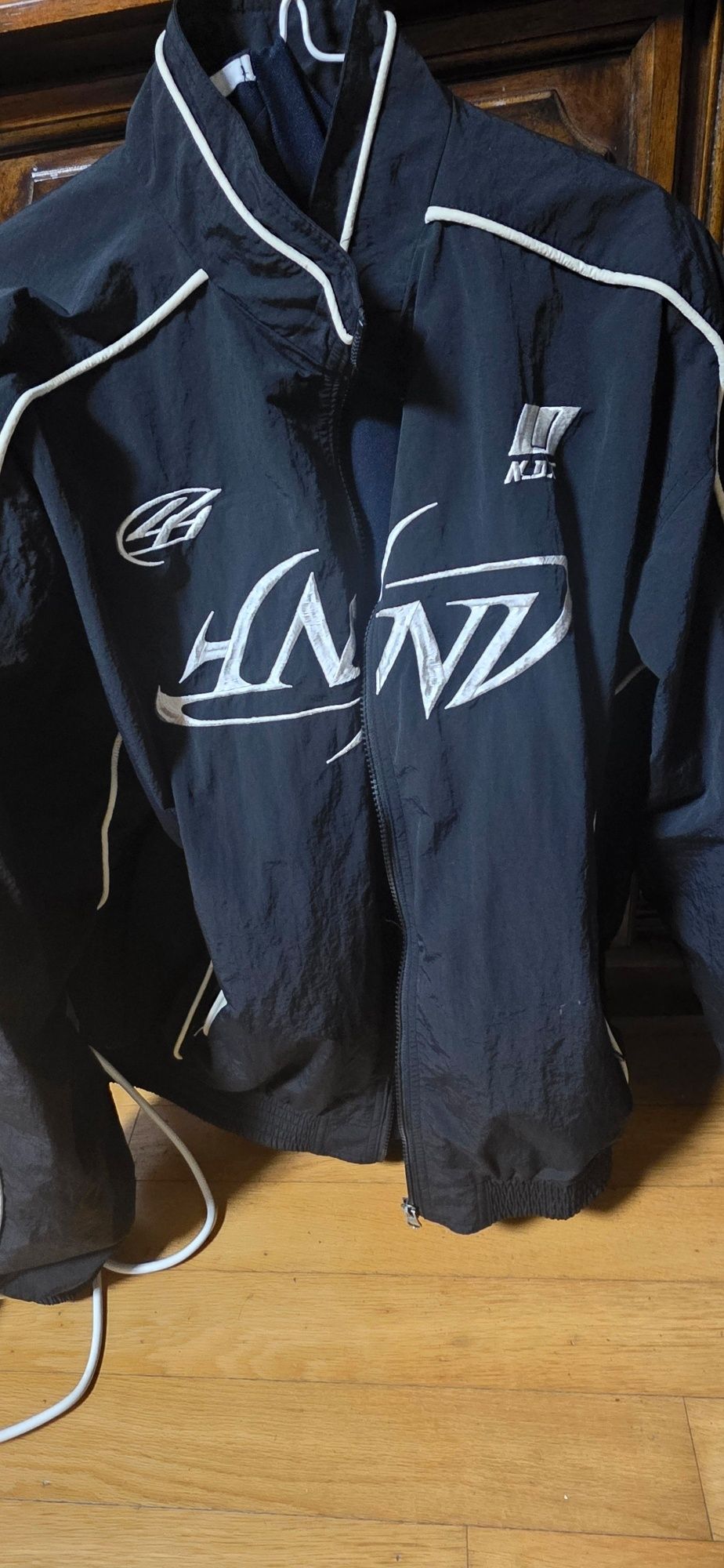 MUSINSA公式 | NOT4NERD Tribal Logo Nylon Racing Jacket - Black