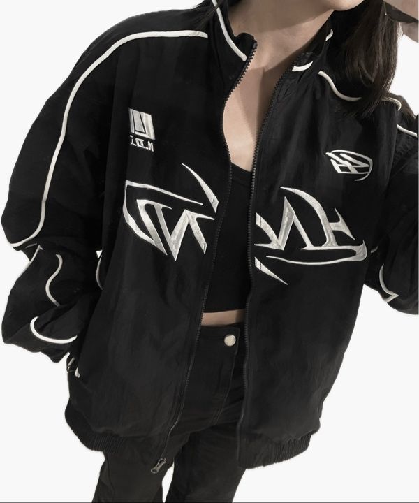 ジャケット・アウター NOT4NERD Tribal Logo Racing Jacket MUSINSA | NOT4NERD Tribal Logo Nylon Racing Jacket - Black