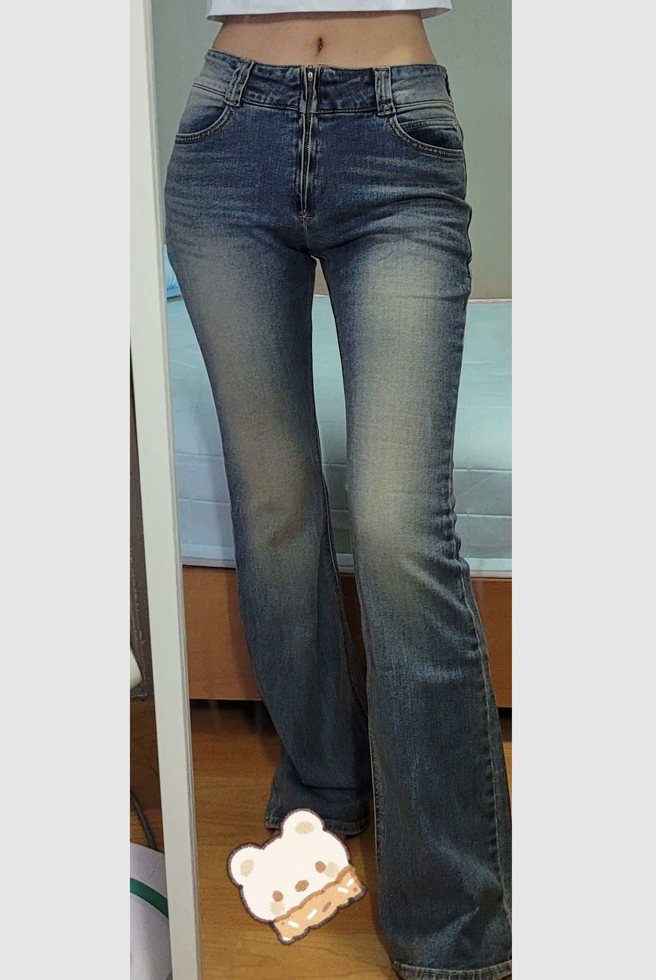 ☆人気☆【WOOALONG】☆23FW☆Denim semi boots-cut pant.s☆ WOOALONG]デニム semi ブーツカット pants☆新作・23AW☆ パンツ