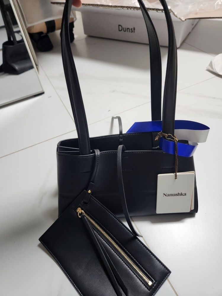 MUSINSA公式 | NANUSHKA Origami Baguette Shoulder Bag - Black