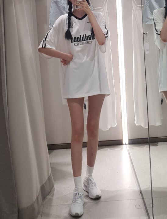 ◆BADBLOOD Sports Club Tee/2色◆ BADBLOOD] Sports Club 1/2 Tee - White 正規品 韓国ブランド