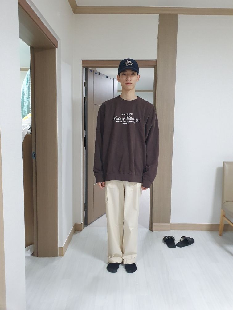 ★Sporty & Rich★ Logo Sweatshirt Chocolate White CR665CH CR MUSINSA | SPORTY&RICH Logo Sweatshirt - Chocolate: White