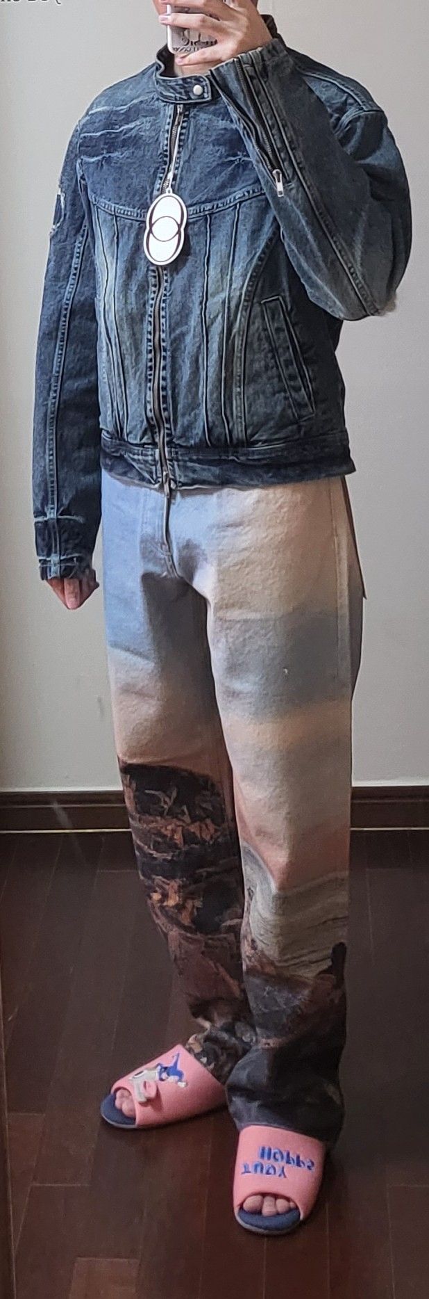 MUSINSA公式 | SUNFLOWER Loose Wide Denim Pants - AOP Print