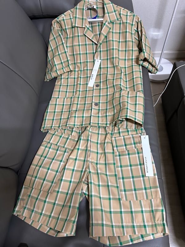 MUSINSA | SUNFLOWER Coco SS Shirt - Green Check / 4111310