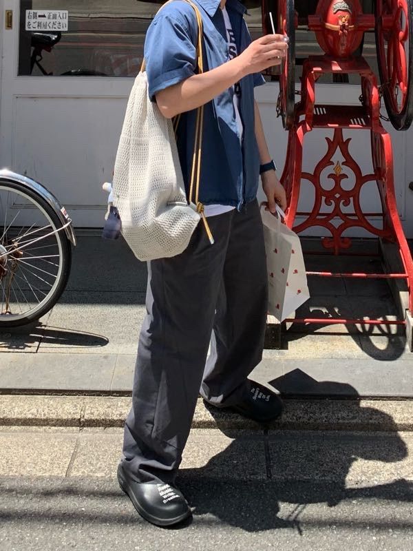 MUSINSA公式 | KNITLY Net Rope Knit Backpack_Light Gray