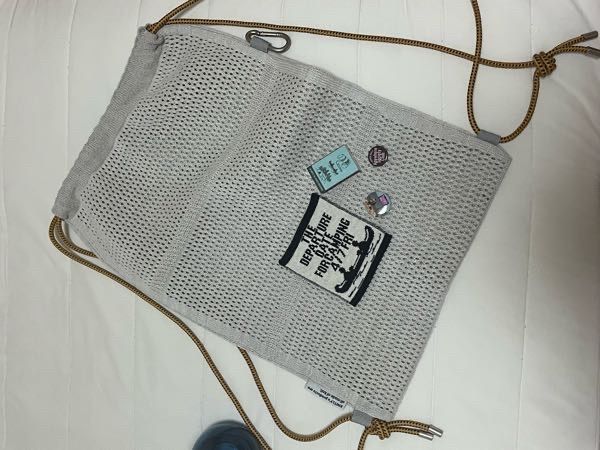 MUSINSA公式 | KNITLY Net Rope Knit Backpack_Light Gray