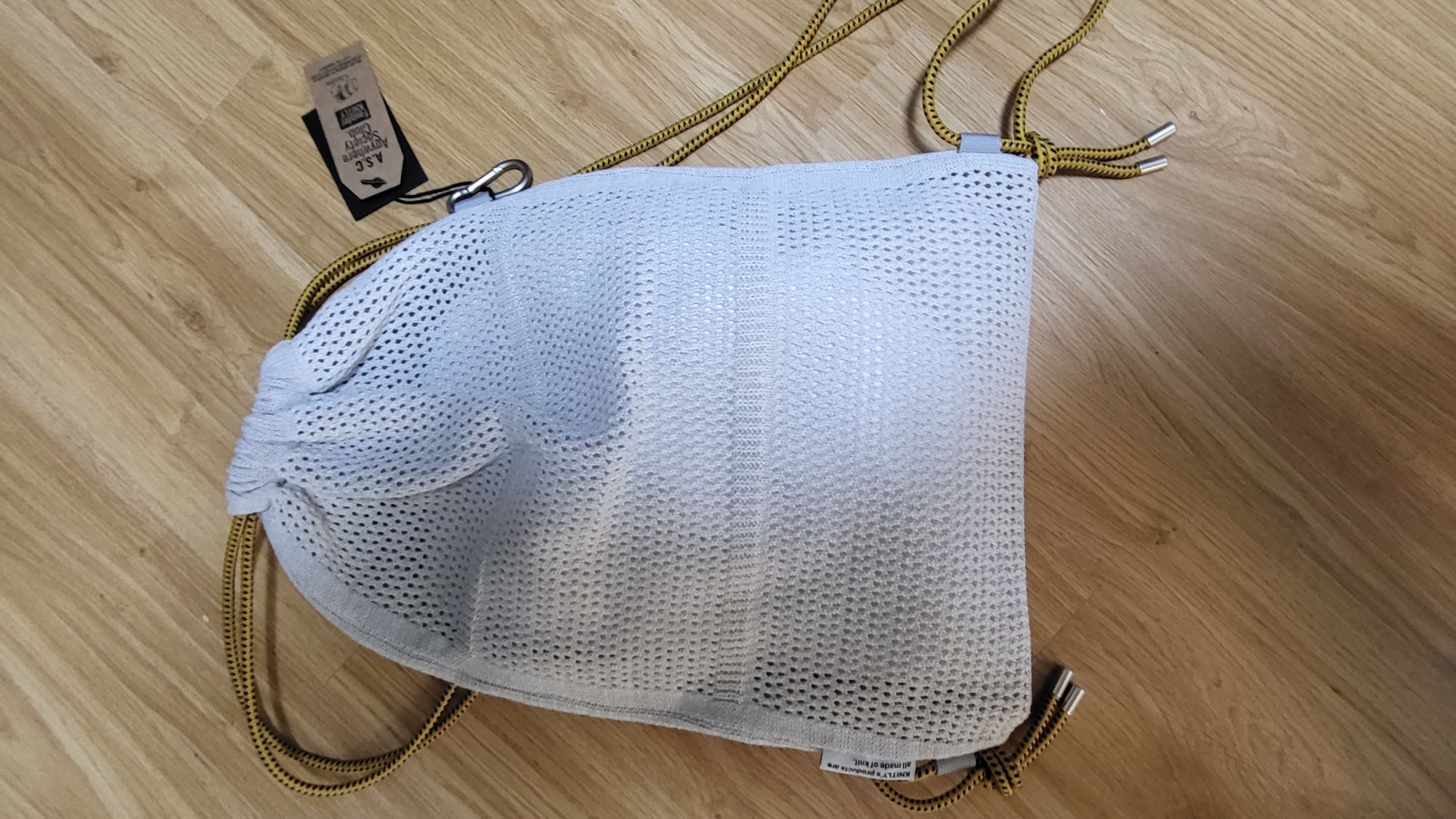 MUSINSA公式 | KNITLY Net Rope Knit Backpack_Light Gray