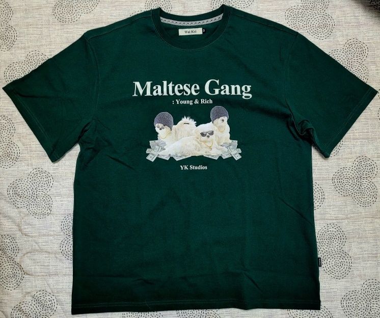 MUSINSA | WAI KEI Maltese Gang Short Sleeve T-shirt Green