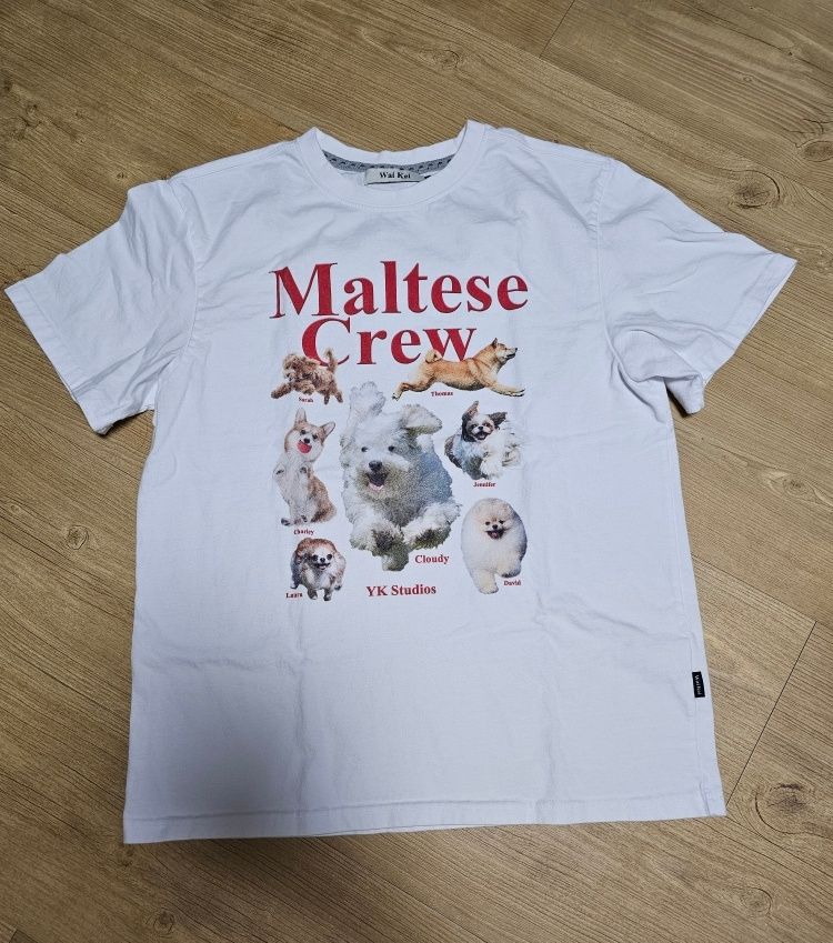 ◆Wai Kei◆ Maltese Family Short Sleeve T-shirt Melange Whit Maltese family half sleeve tshirts MELANGE WHITE - waikei